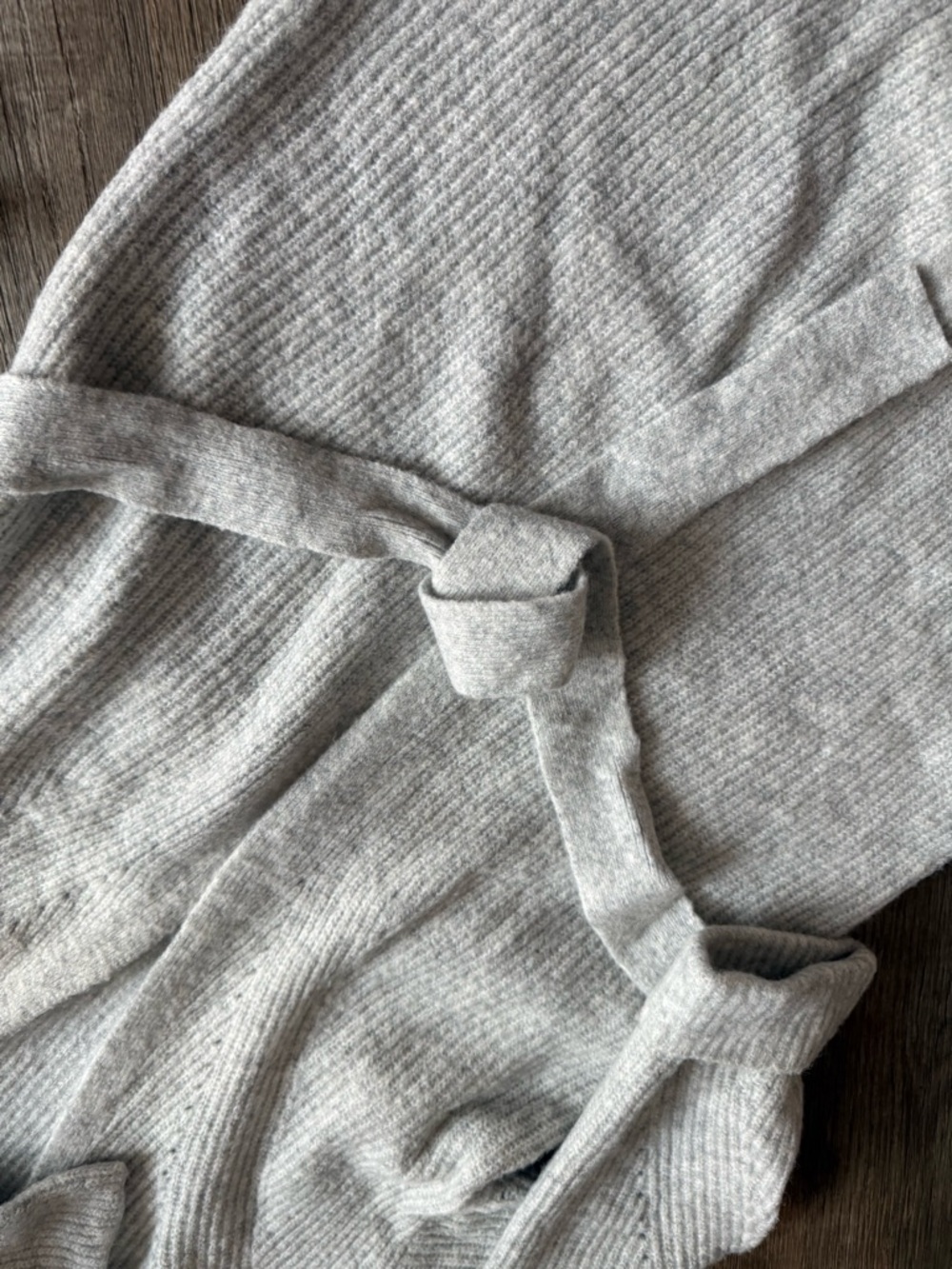 Express Ribbed Knit Open Cardigan - Light Beige - Picture 2 of 5